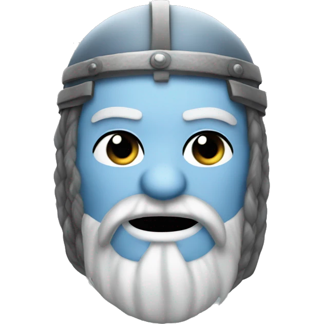 Viking white walker wearing helmet with braided beard  emoji