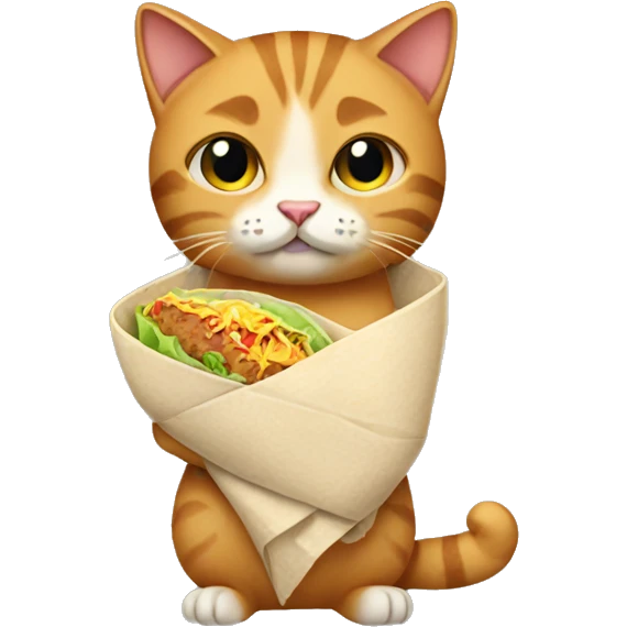 Cat holding a burrito emoji