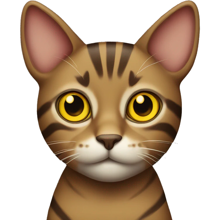Striped brown cat with yellow eyes  emoji