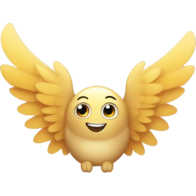 Happy emojy with wings emoji