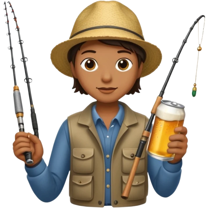 fishing rod with beer on the end  emoji