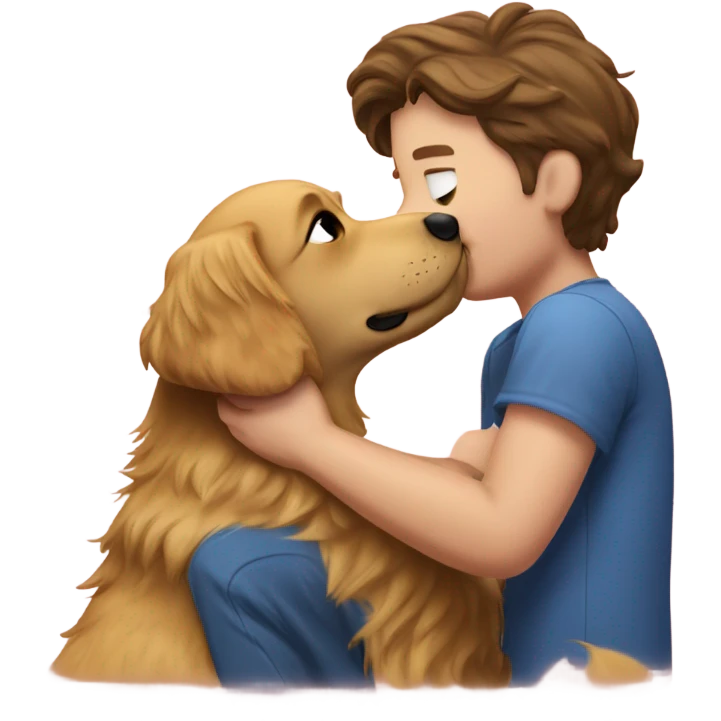 Golden retriever kissing Josh Allen  emoji