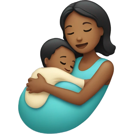 mother hugging newborn son icon emoji