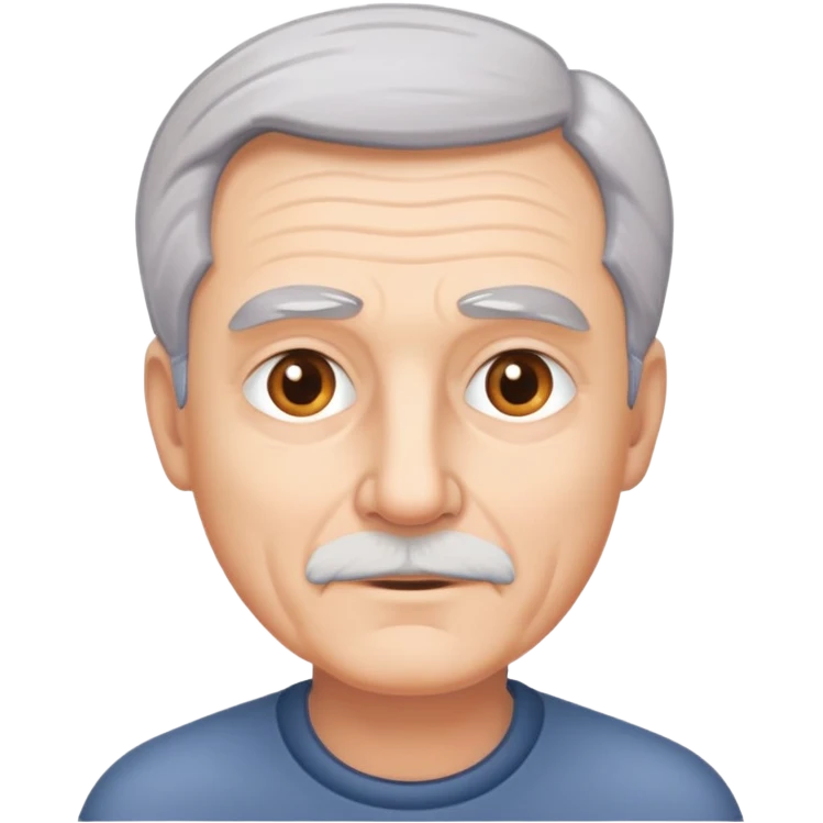 67 year old white man with graying hair  emoji