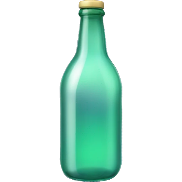 classic clear glass sprite bottle on purple background  emoji