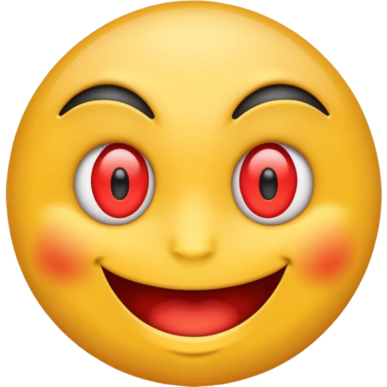 emoji with red eyes grinning emoji