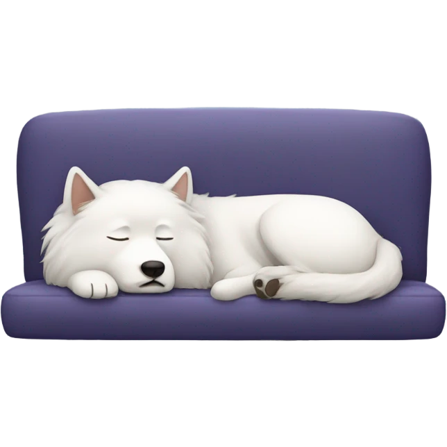 Samoed sleeping on coach  emoji