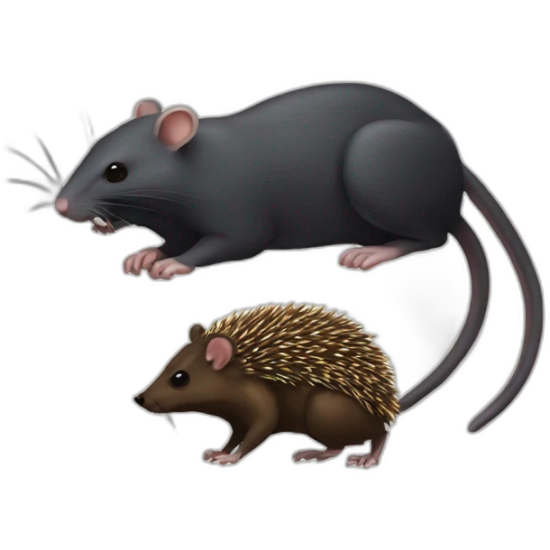 Black rat eat a hedgehog emoji