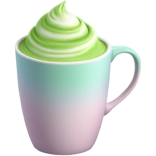Realistic Matcha latte in pastel mug emoji