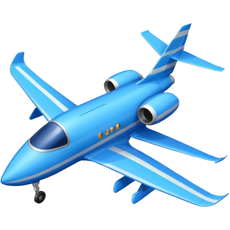 A compact jet with a blue-striped body and angled wings, climbing upward with steady power.
 emoji