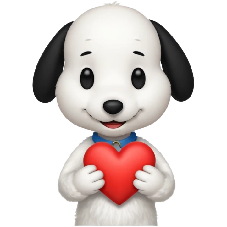 snoopy con un corazón entre los brazos  emoji