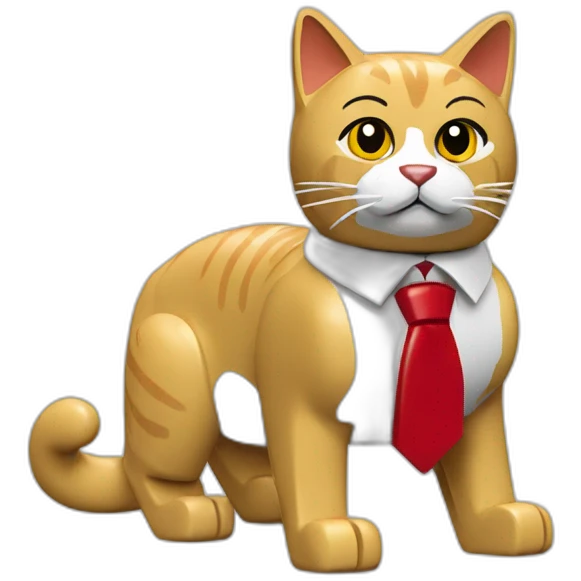 LEGO cat with red tie emoji