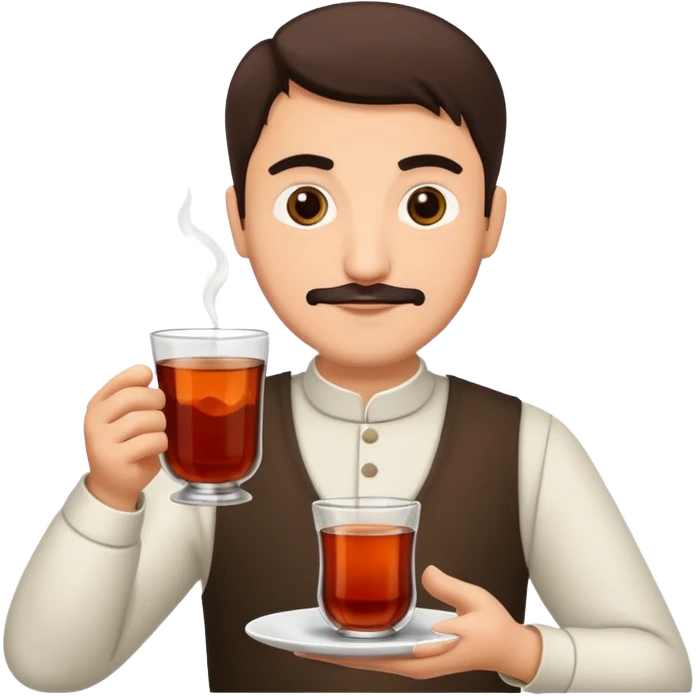 man holding turkish tea emoji