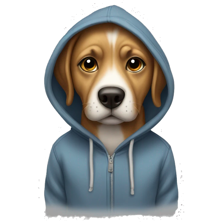 Dog wearing hoodie emoji