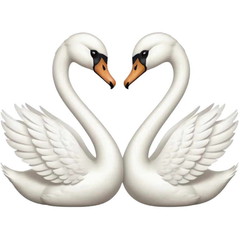 Two swan face each other emoji