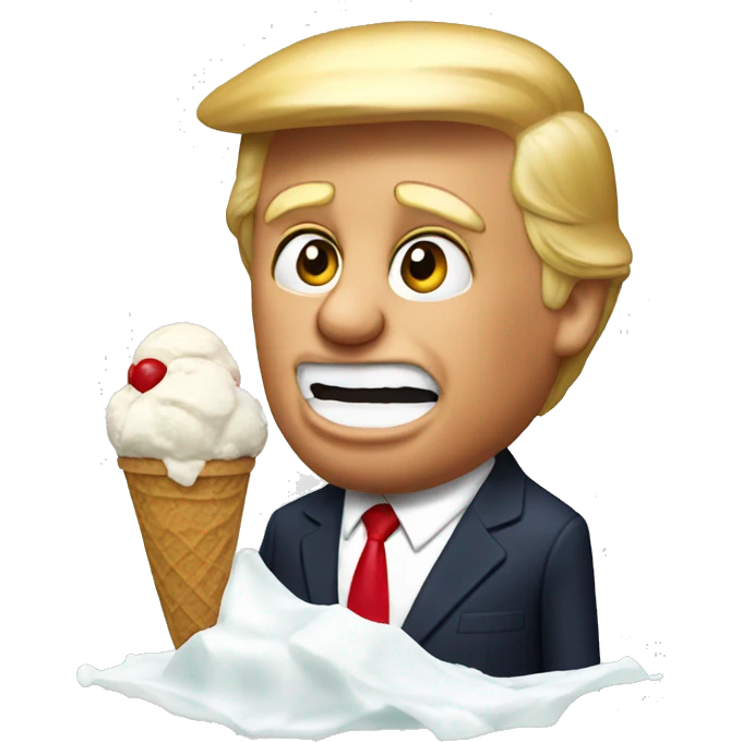 Donald trump eating ice cream emoji