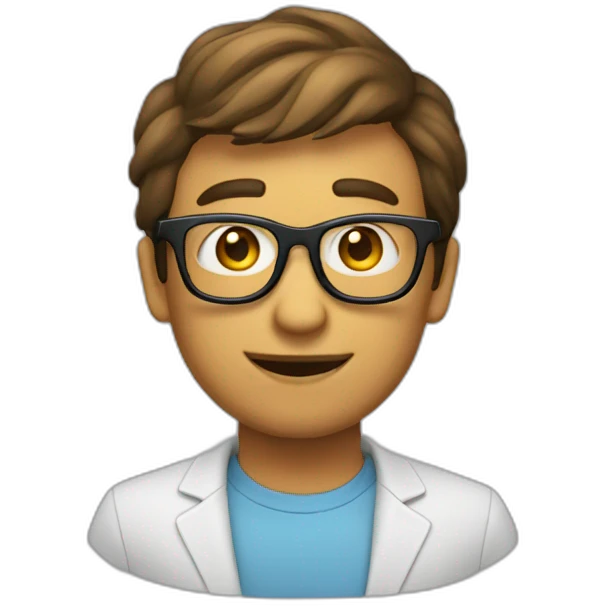 UN CHICO CON LENTES JUGANDO A LA PLAY emoji