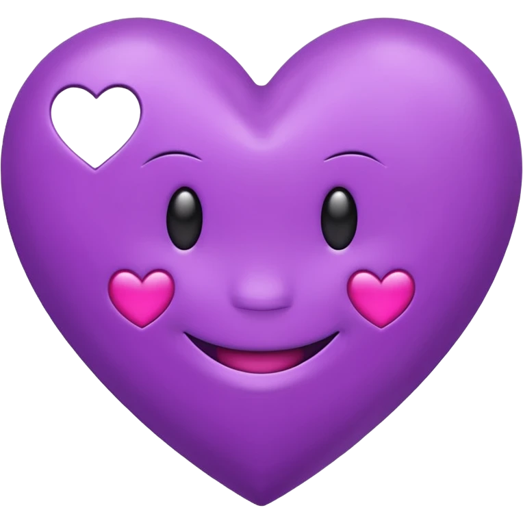 purple heart with a smiley face emoji