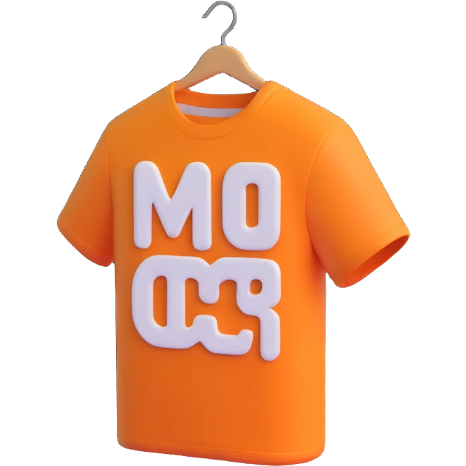 Show only the t-shirt, no arms, no body, no head, keep the 3D emoji style, no background. emoji