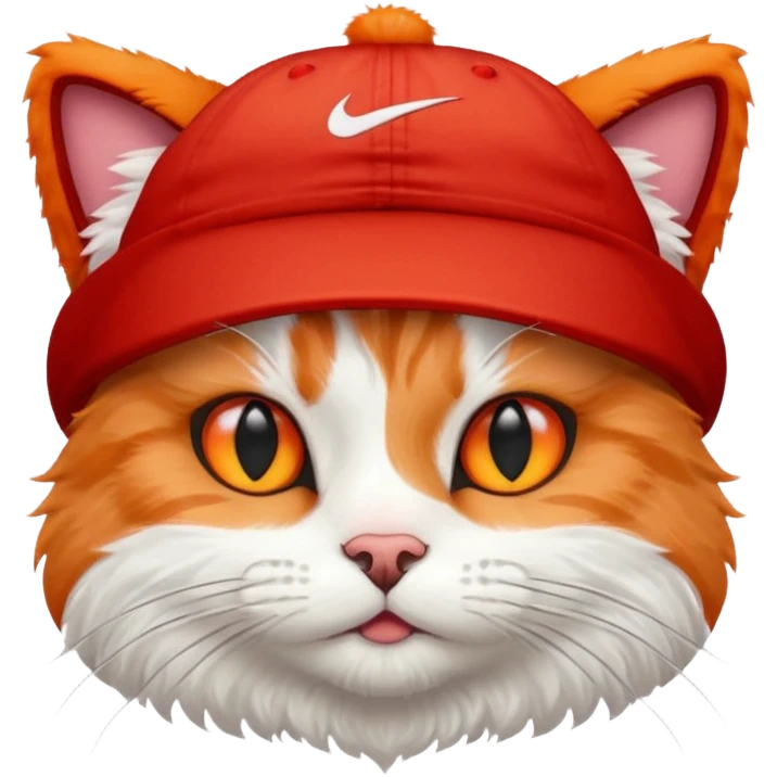Cat wearing Nike red cap emoji