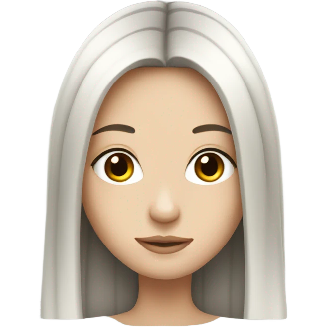 white girl with straight black hair long  emoji