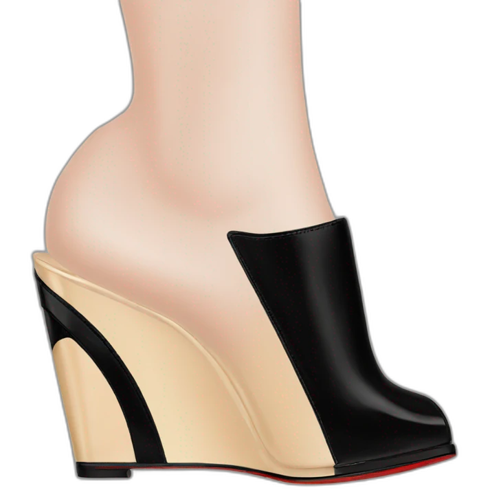 One WEDGE heel LOUBOUTIN black leather PATENT emoji