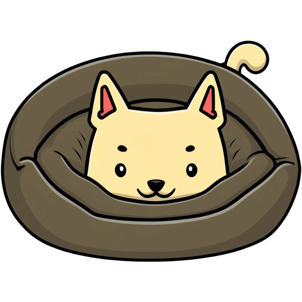 empty dog bed with a bone on it emoji