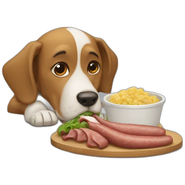 dog eating sosage with crocodale emoji