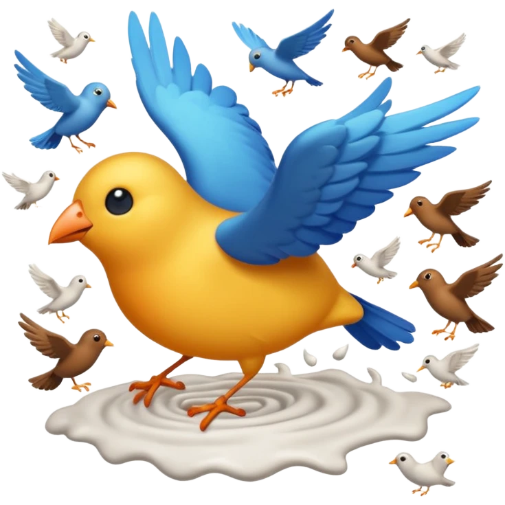 Oiseau qui fais caca sur les personne en volant  emoji