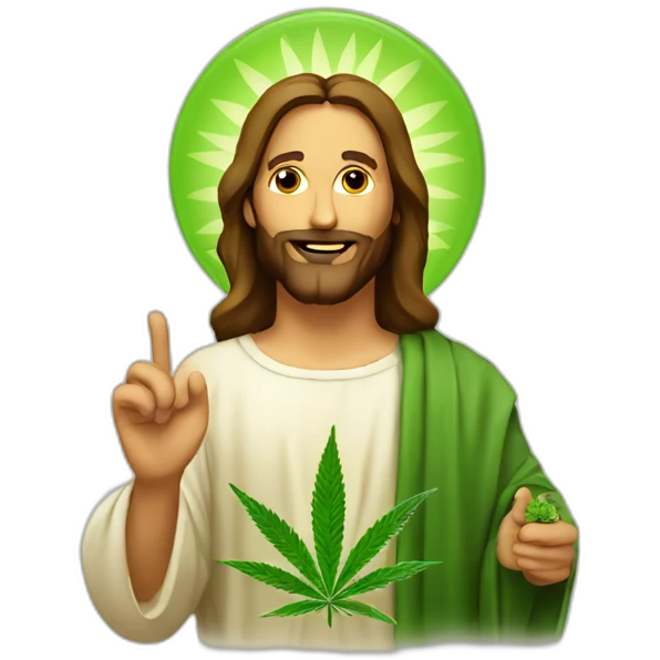 jesus promoting marijuana emoji