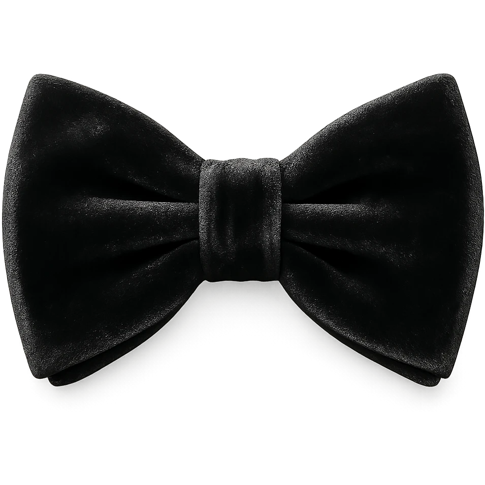black velvet bow tie, elegant emoji