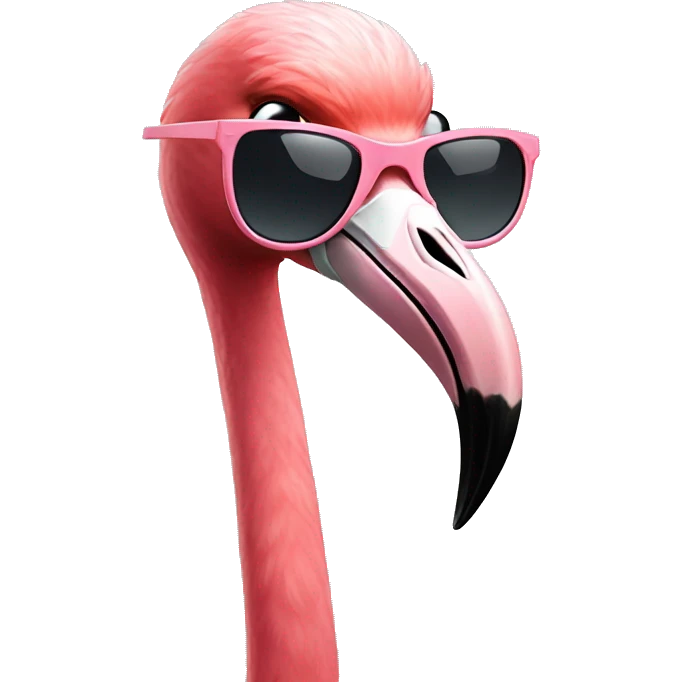 flamingo with sunglasses  emoji