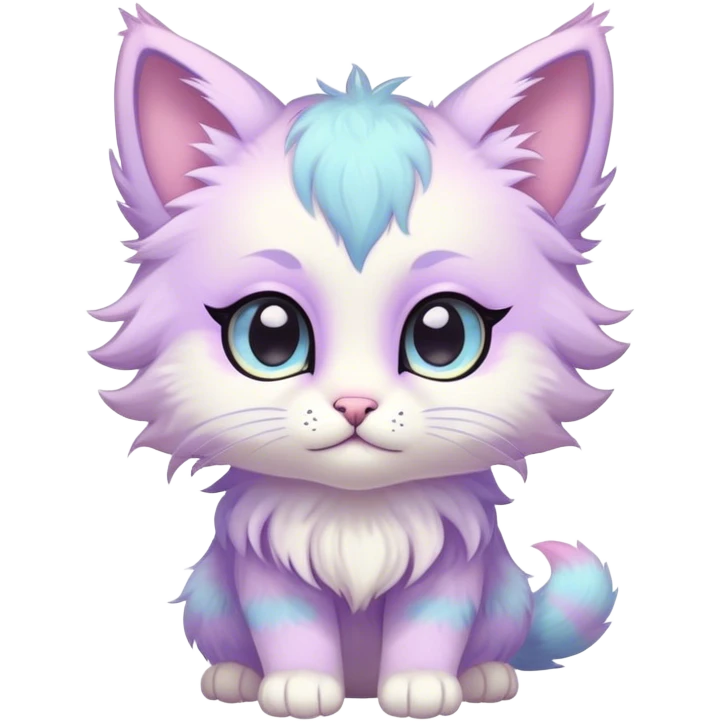 Kawaii bright fantasy ethereal anthro feline fursona animal creature emoji