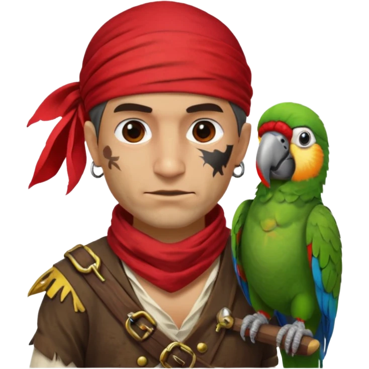 pirate and parrot emoji
