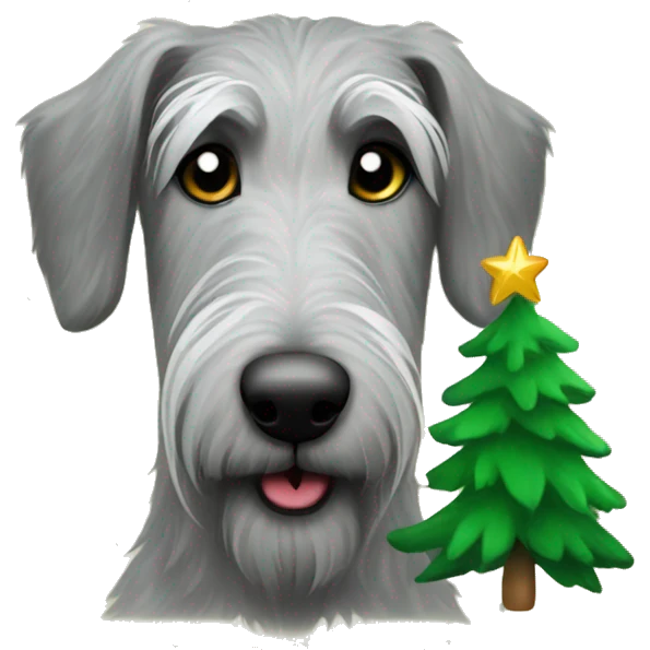  Irish wolfhound dog and christmas tree emoji