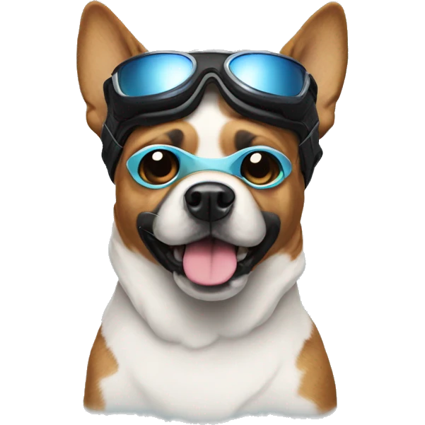 Dog wearing ski goggles emoji