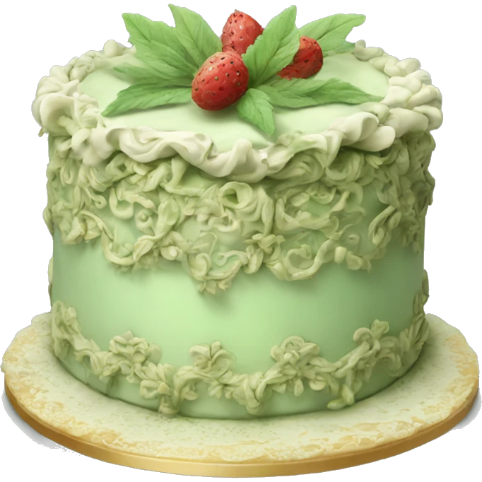 highly detailed sage rococo cake emoji