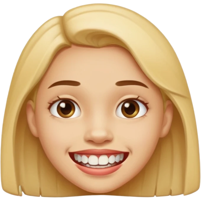 Girl with a underbite bottom teeth over top lip no top teeth emoji