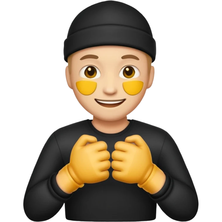 A emoji robber but The police handcuffs him emoji