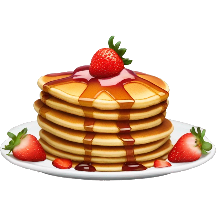 Pancakes with strawberries and syrup  emoji