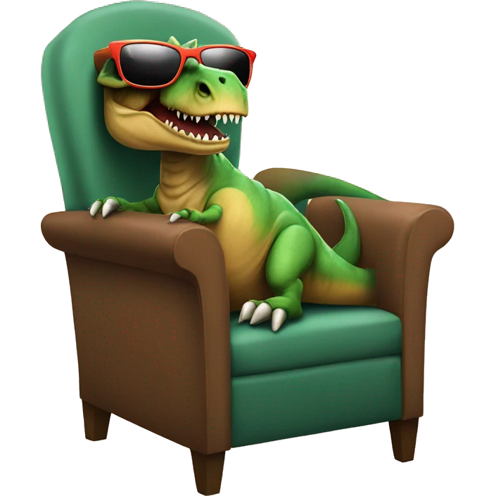 Tyrannosaurus Rex with sunglasses in a chair emoji