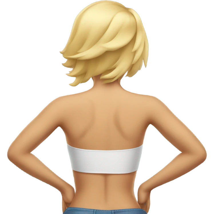 Blond Woman back muscles emoji