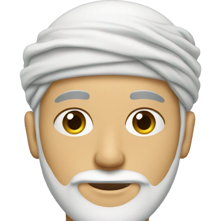 muslim white man wearing turban with beard emoji