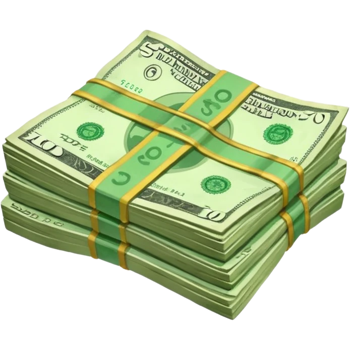 a second hand item to be sold, cash notes, transactions,  emoji