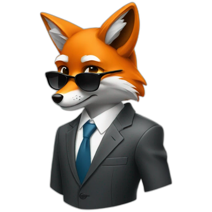 Cool Fox in a suit holding his sunglasses  emoji