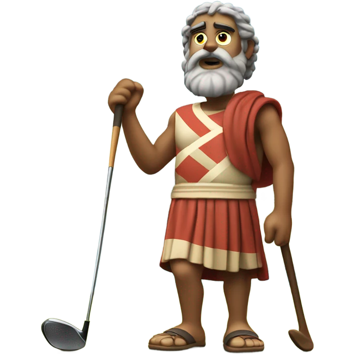 Plato playing golf emoji