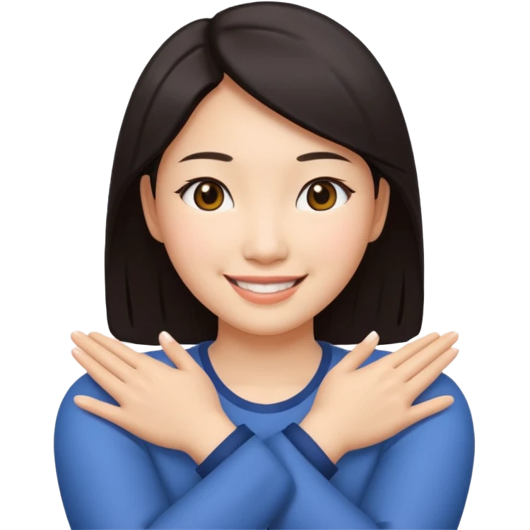 Asian Woman Arms Over Her Arms emoji