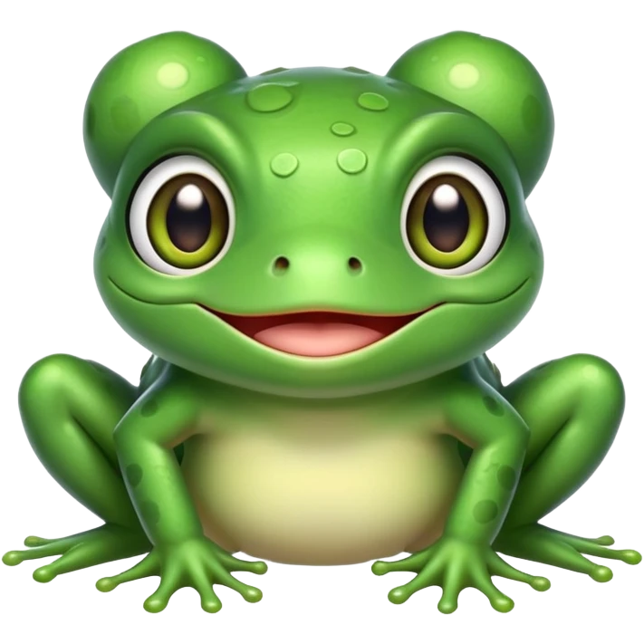 anime style kawaii frog with large expressive eyes emoji