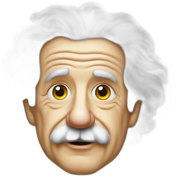 Albert Einstein not having any ideas emoji