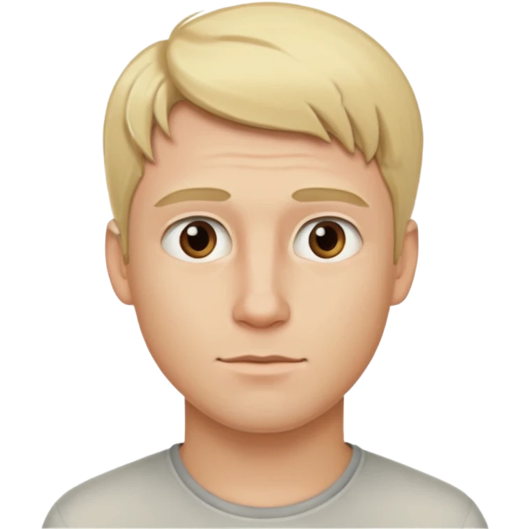 photorealistic emoji style portrait of a 29-year-old blonde man, looking to the side, neutral background emoji